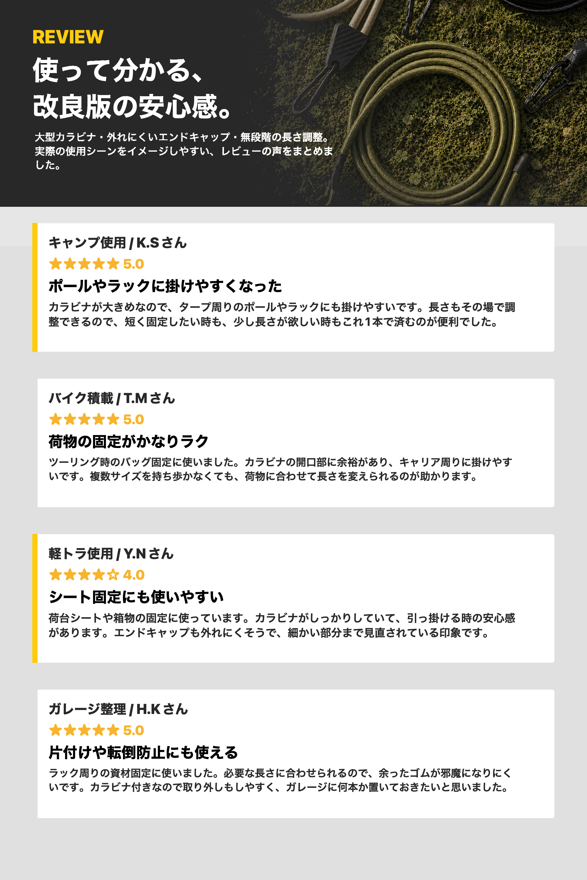 改良版の安心感についてのお客様の声